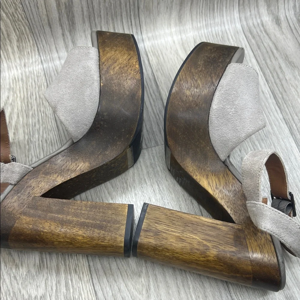 Lulu's Cream and Brown Platform Heels